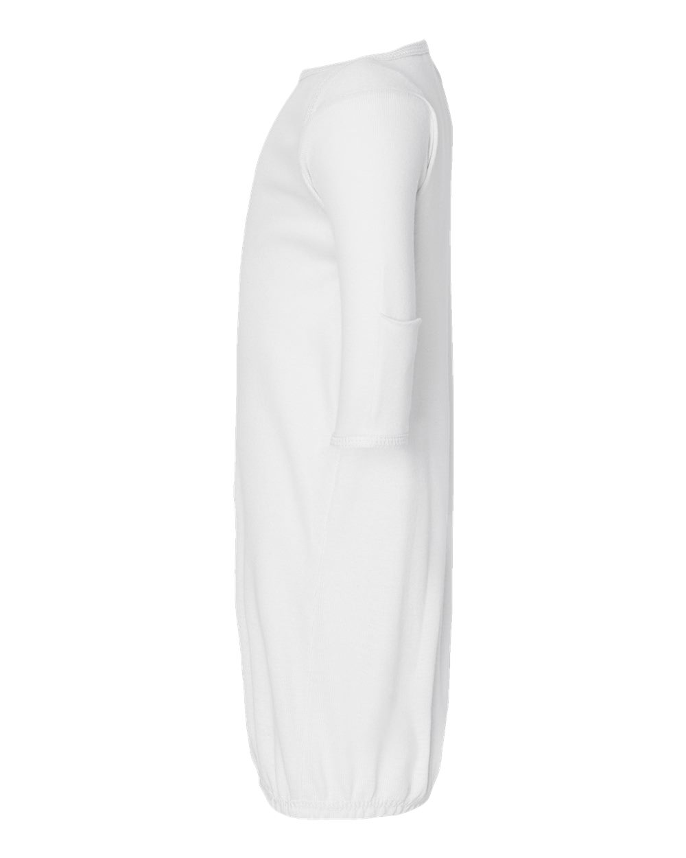 Left View of White Infant Baby Rib Layette - 4406