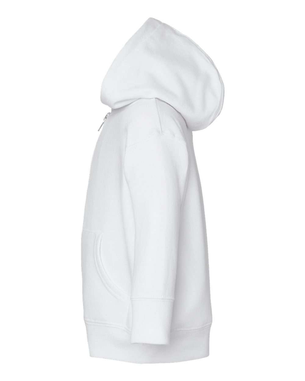 Left View of White Infant Full-Zip Fleece Hoodie - 3446