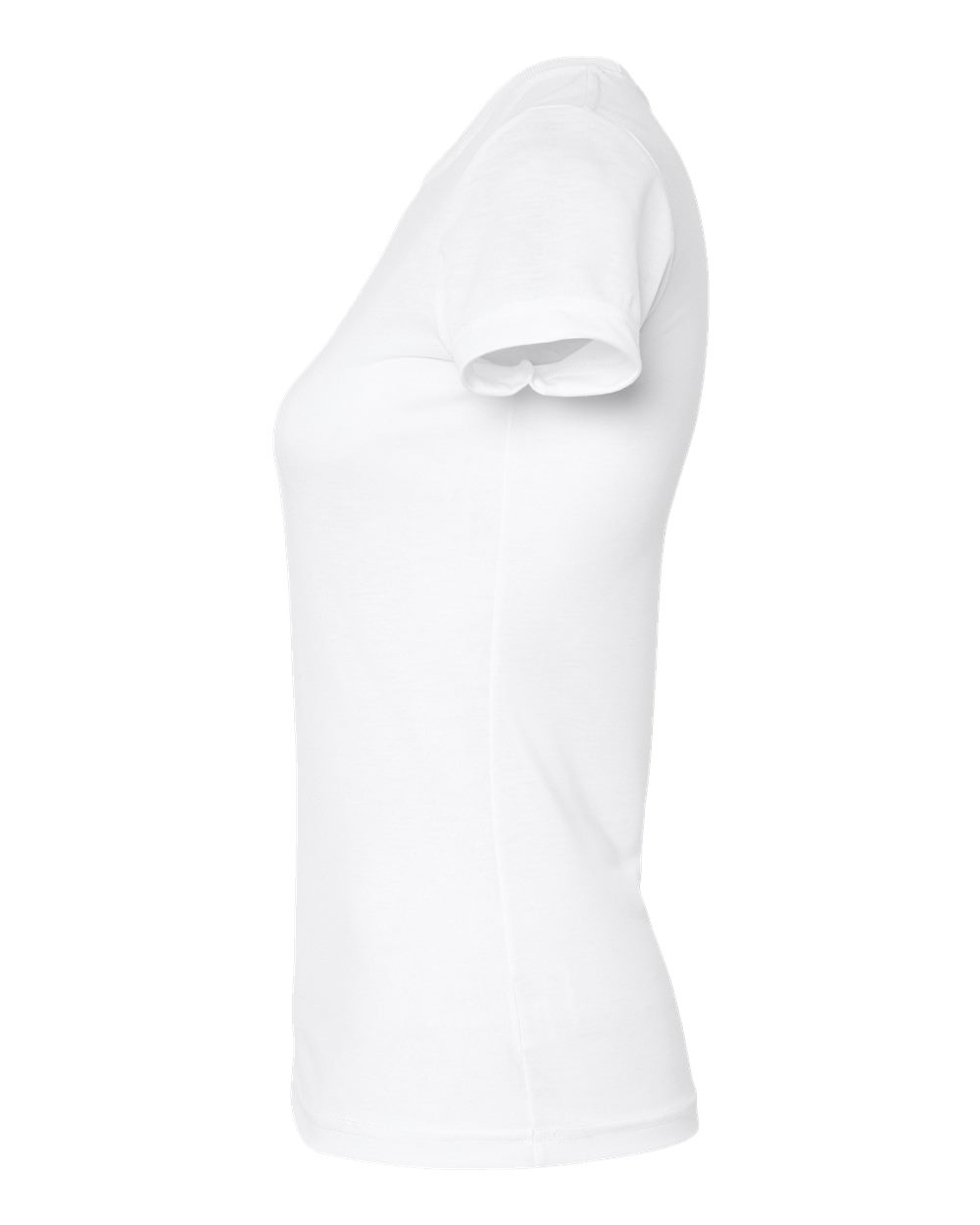 Left View of White Junior Fit Polyester Sublimation Tee - 1610