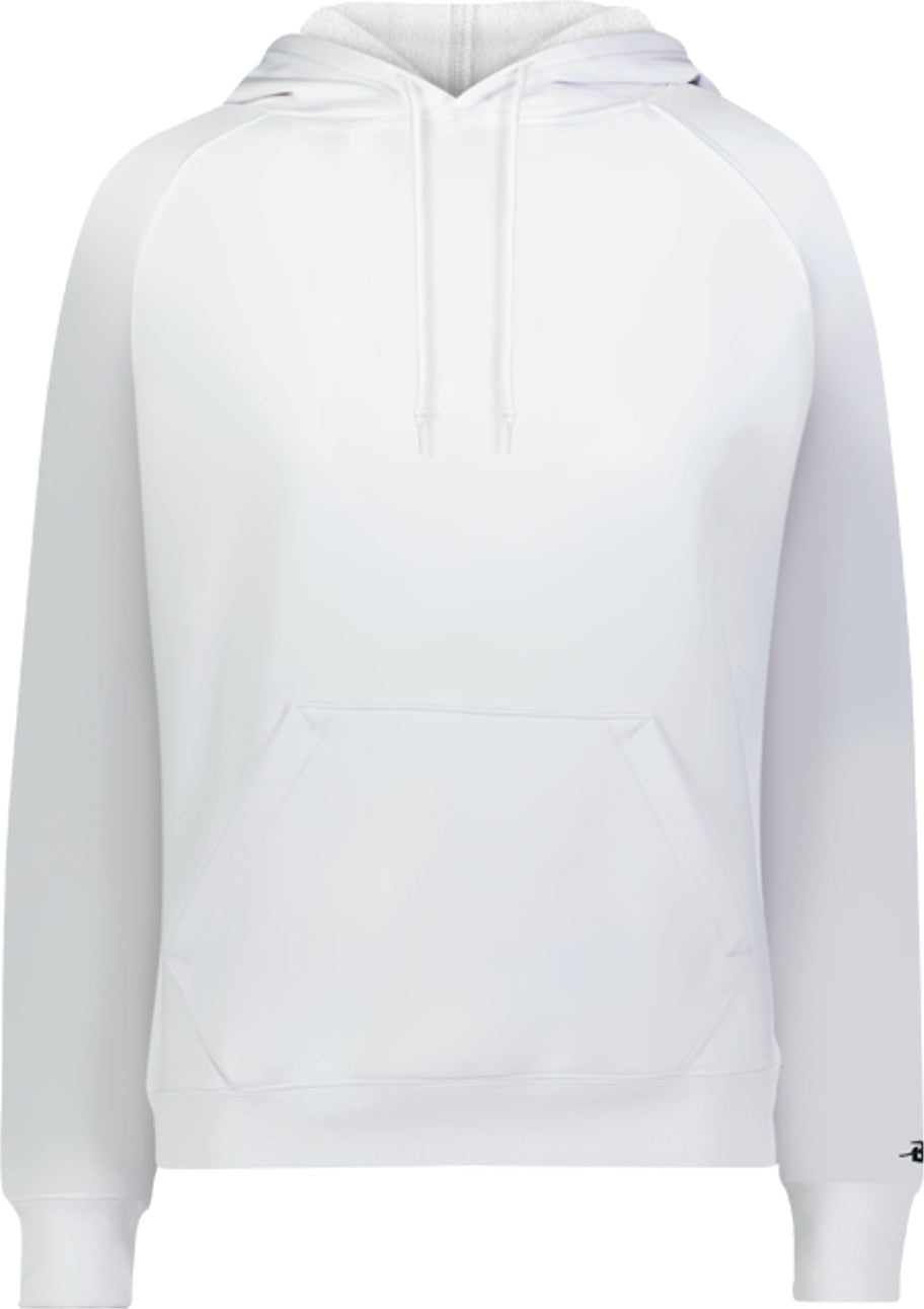 Left View of WHITE LADIES PERFORMANCE FLECE HOODI