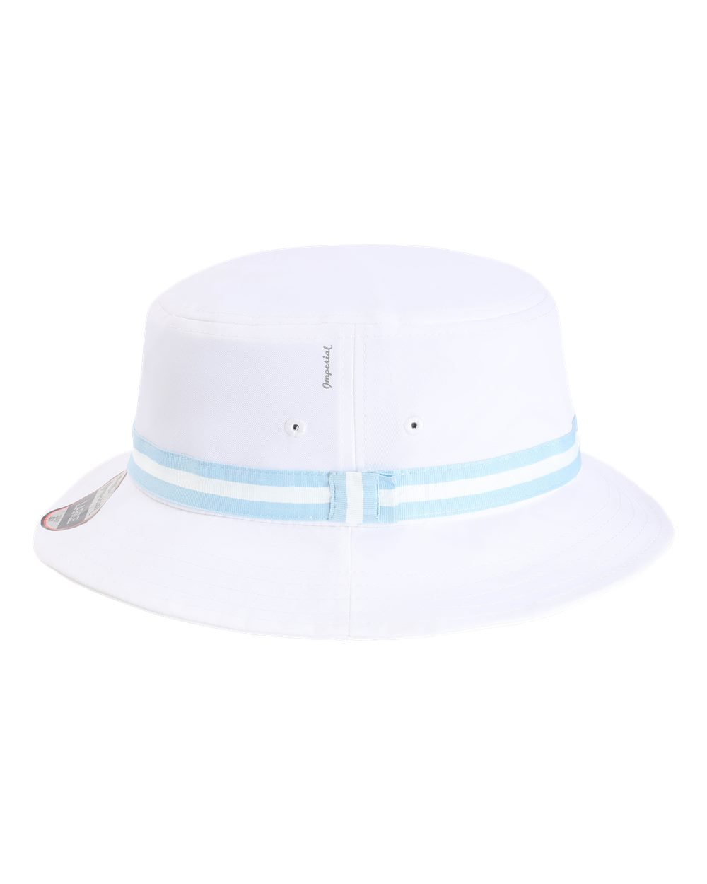 Left View of White/ Light Blue The Oxford Performance Bucket - 1371P
