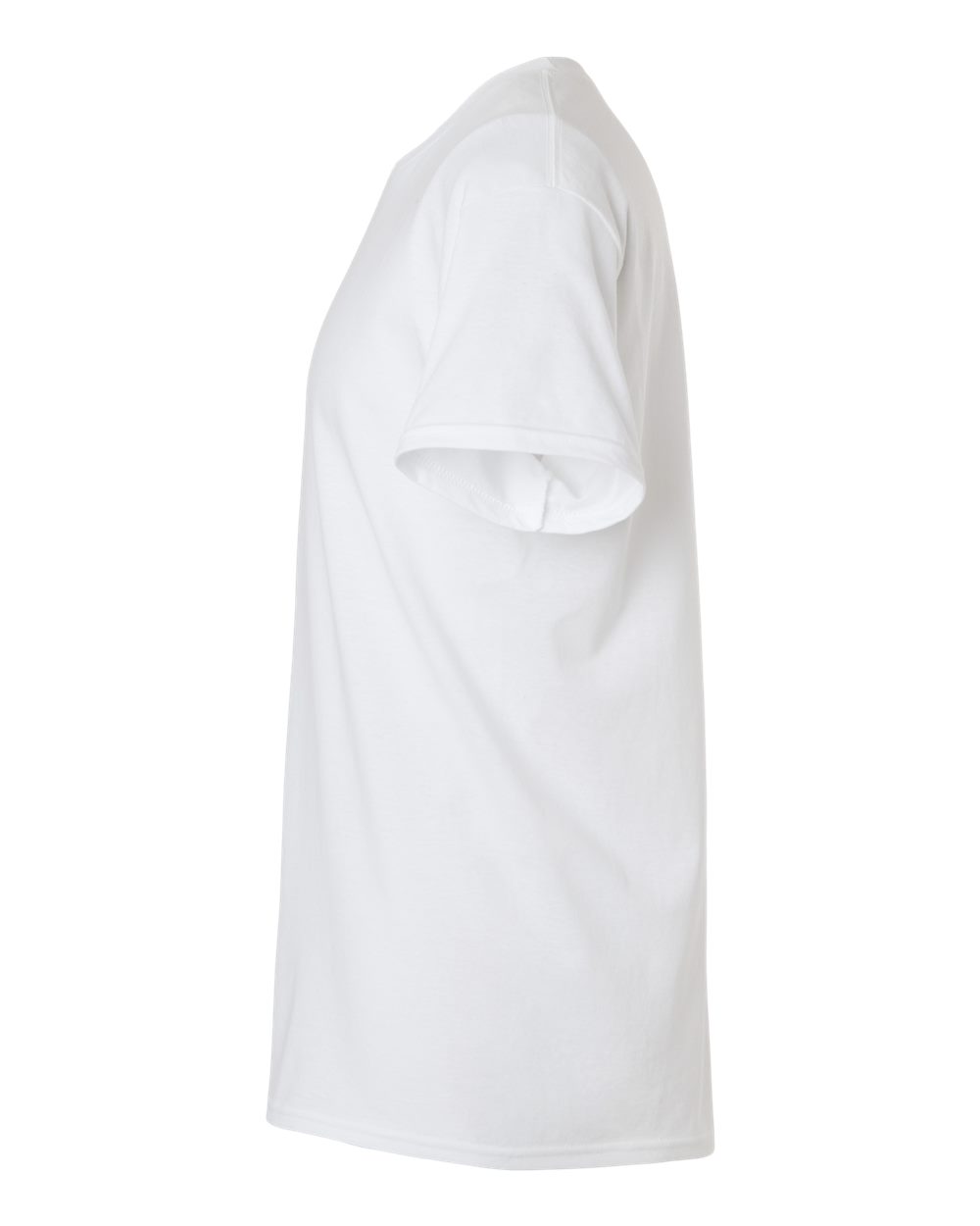 Left View of White Light Cotton T-Shirt - 3000