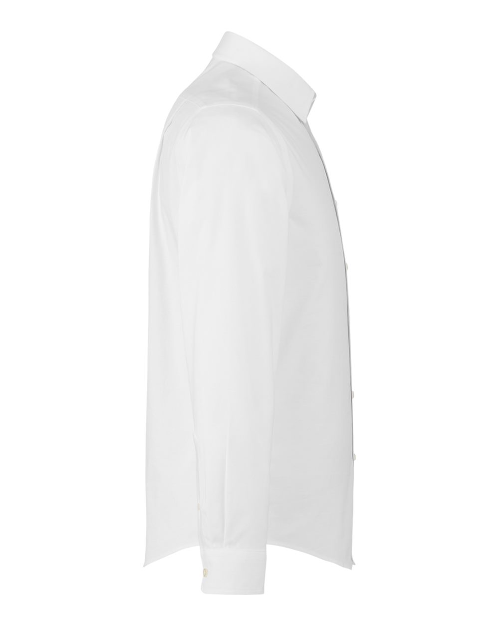 Left View of White Men&#39;s CrownLux Performance® Spencer Poplin Dress Shirt - DG505