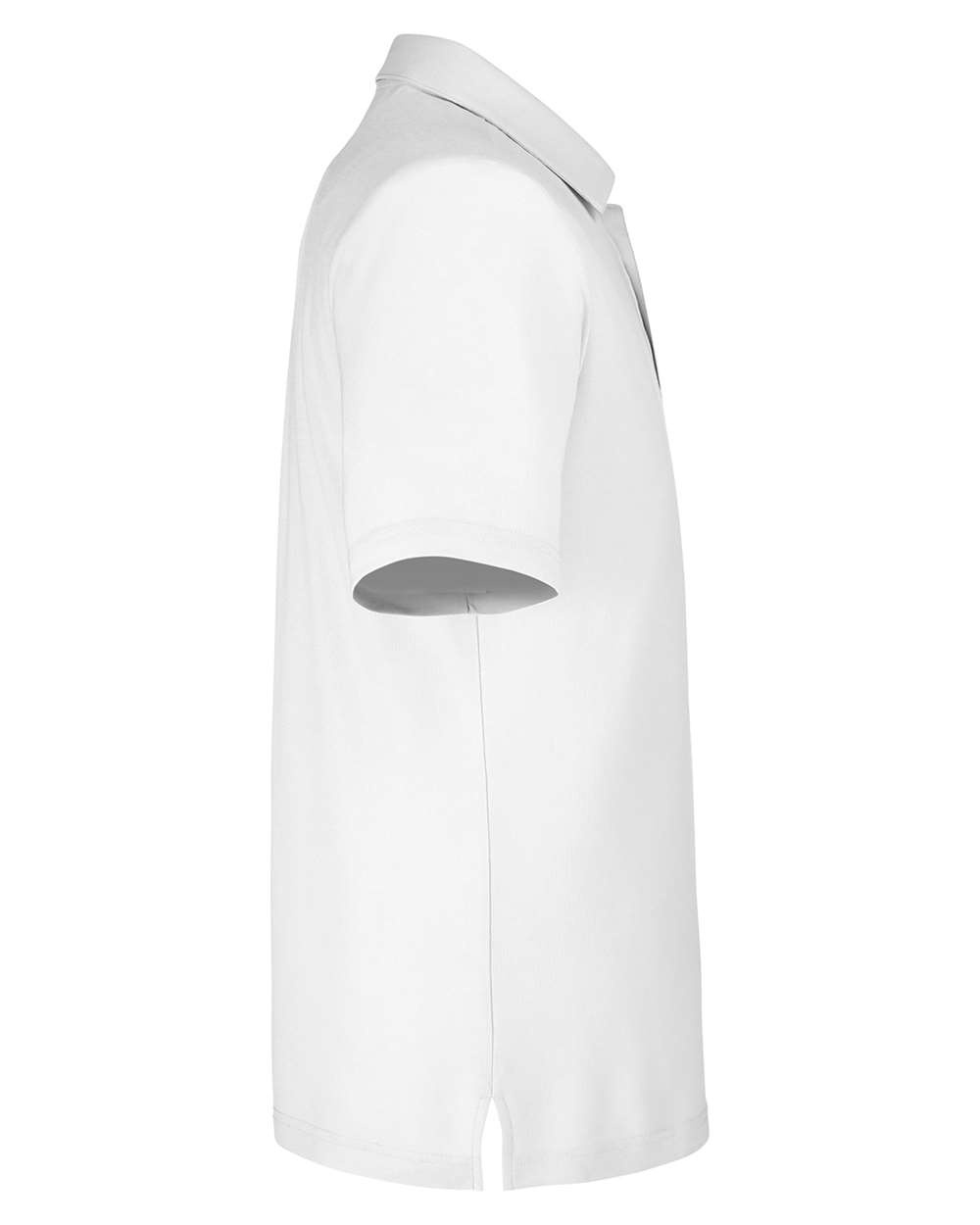 Left View of White Men&#39;s Fusion ChromaSoft™ Pique Polo - CE112