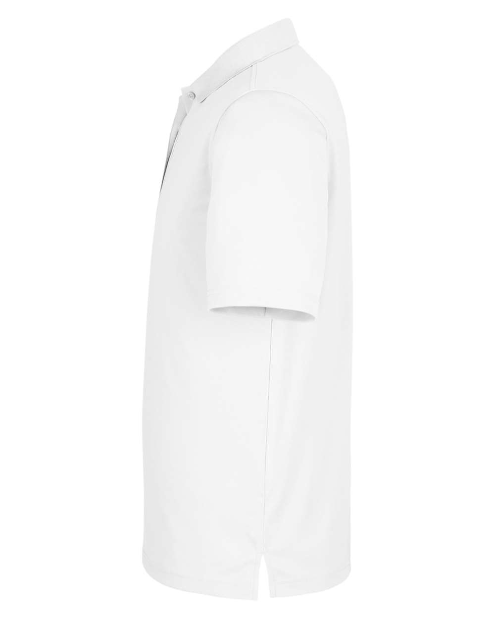 Left View of White Men&#39;s Market Snag Protect Mesh Polo - CE104