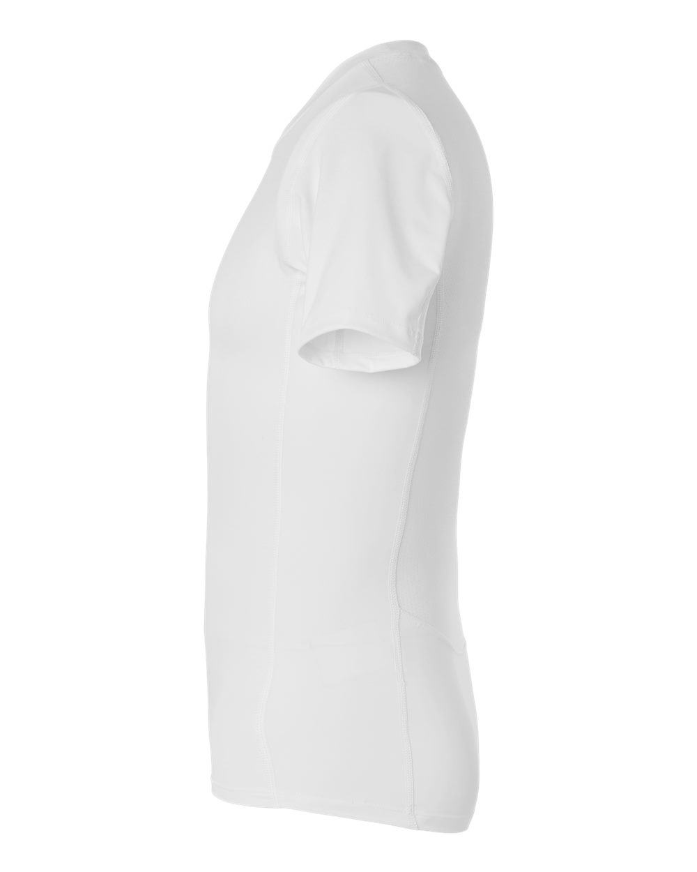 Left View of White Men's Techfit Compression T-Shirt - AT130