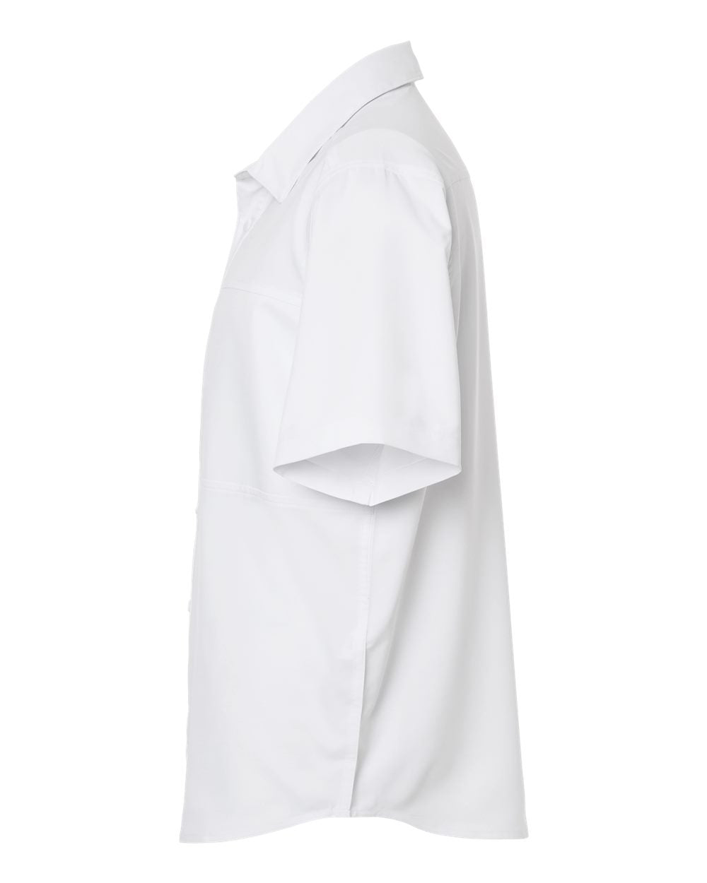 Left View of White Men's UltraUVP Shoreline Short Sleeve Staff Shirt - CE520 plain