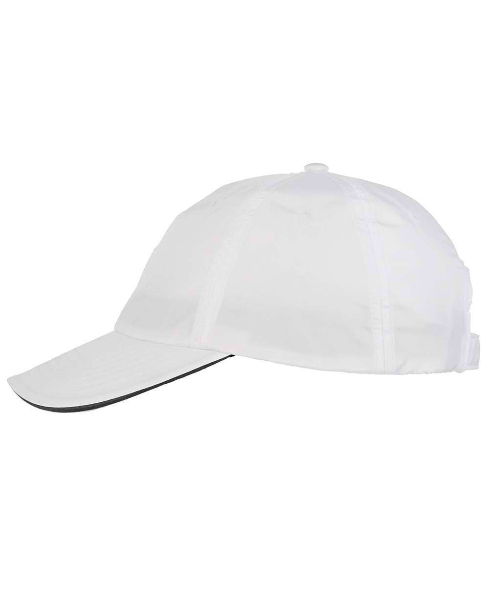 Left View of White Pitch Performance Cap - CE001