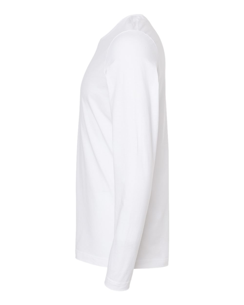 Left View of White Premium Cotton Long Sleeve T-Shirt - 591