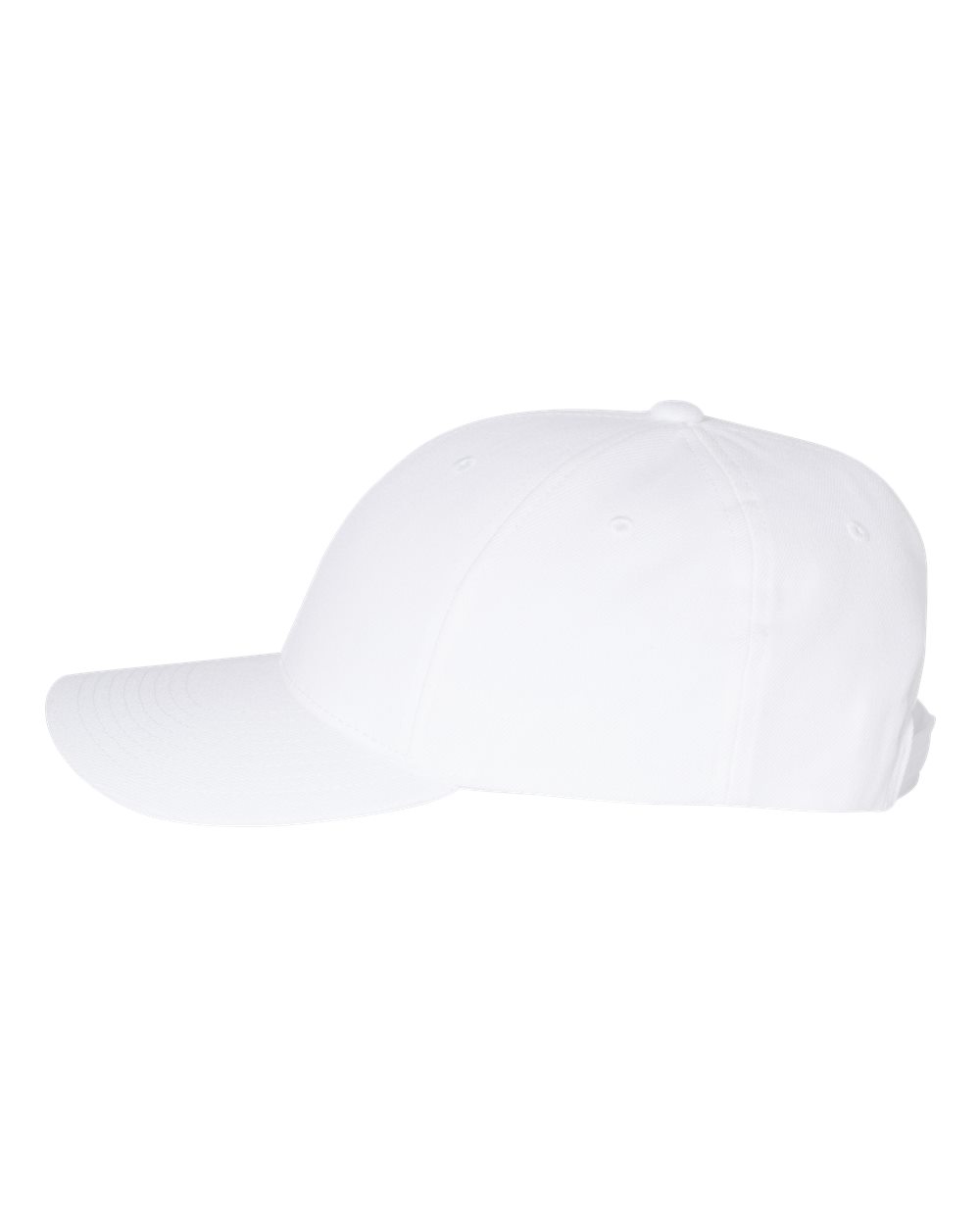 Left View of White Premium Curved Bill Snapback Cap - 6789M