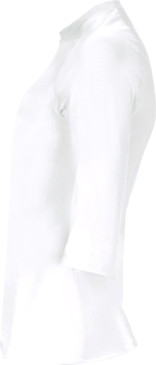 Left View of WHITE PRO COMPRESSION 1/2 SLEEVE CRE