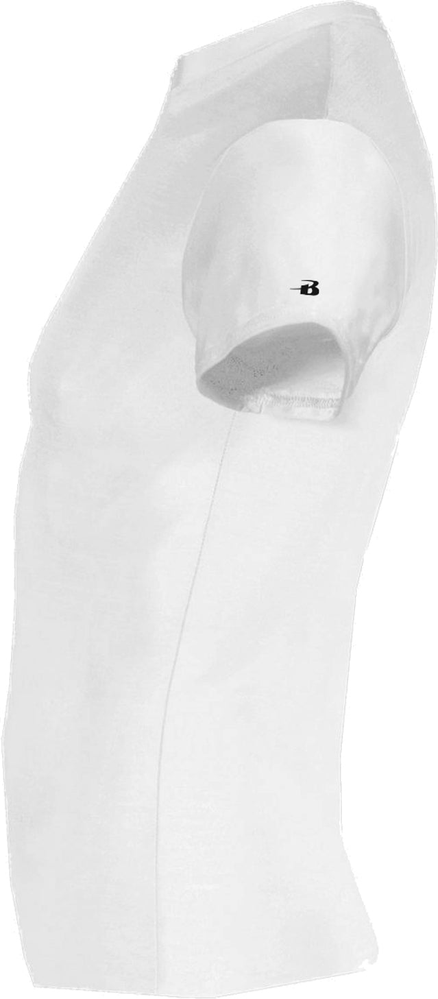 Left View of WHITE PRO COMPRESSION YOUTH CREW