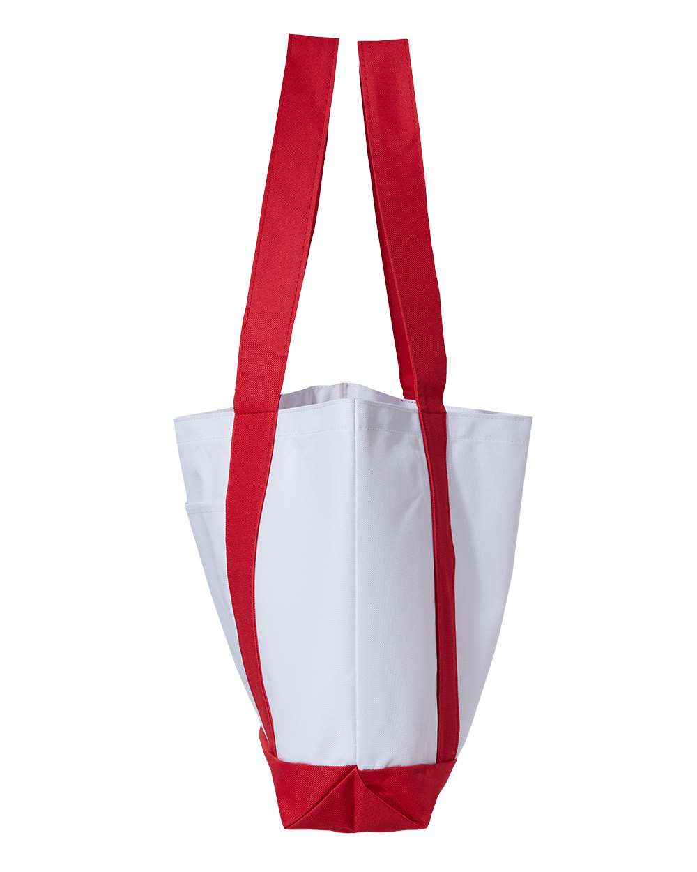 Left View of White/ Red P&amp;O Cruiser Tote - 7002