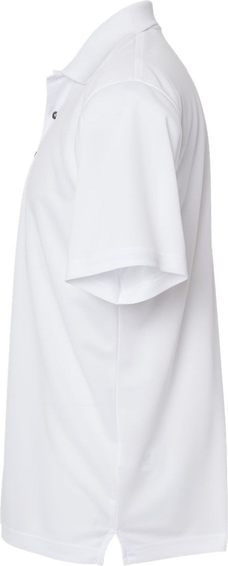 Left View of White Saratoga Performance Mini Mesh Polo - 100