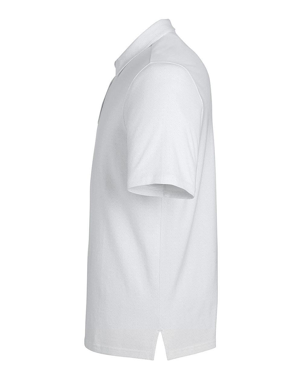 Rear View of White/ Silver Men's Crownlux Performance® Geo Polo - DG101