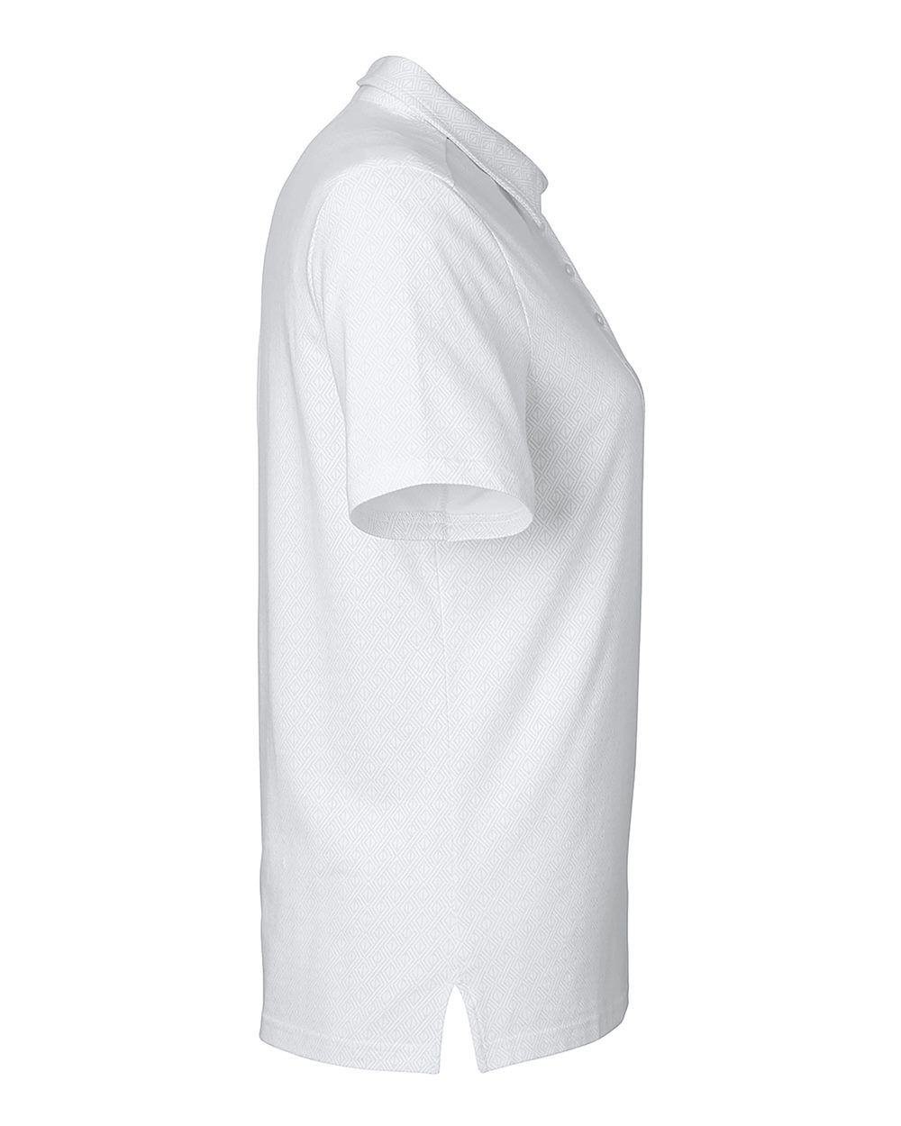 Rear View of White/ Silver Women's Crownlux Performance® Geo Polo - DG101W