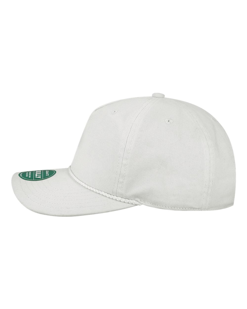 Left View of White Skully Cap - SKULLY