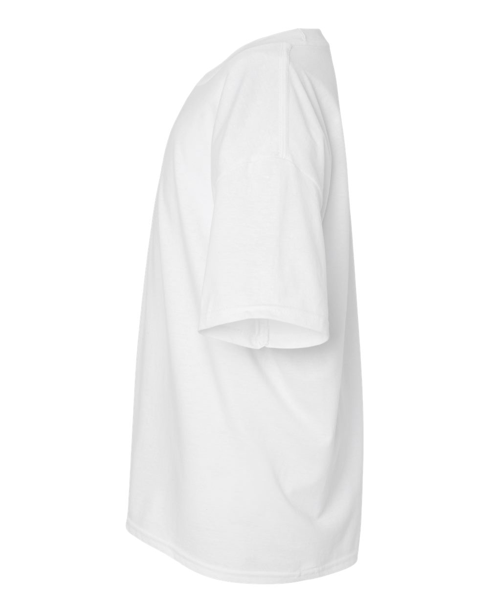 Left View of White Softstyle® Youth CVC T-Shirt - 64000BCVC