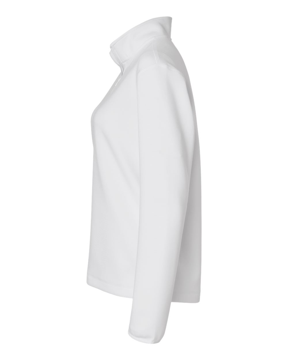 Left View of White/ Team Grey Four Women's 3-Stripes Quarter-Zip Pullover - AT401 plain