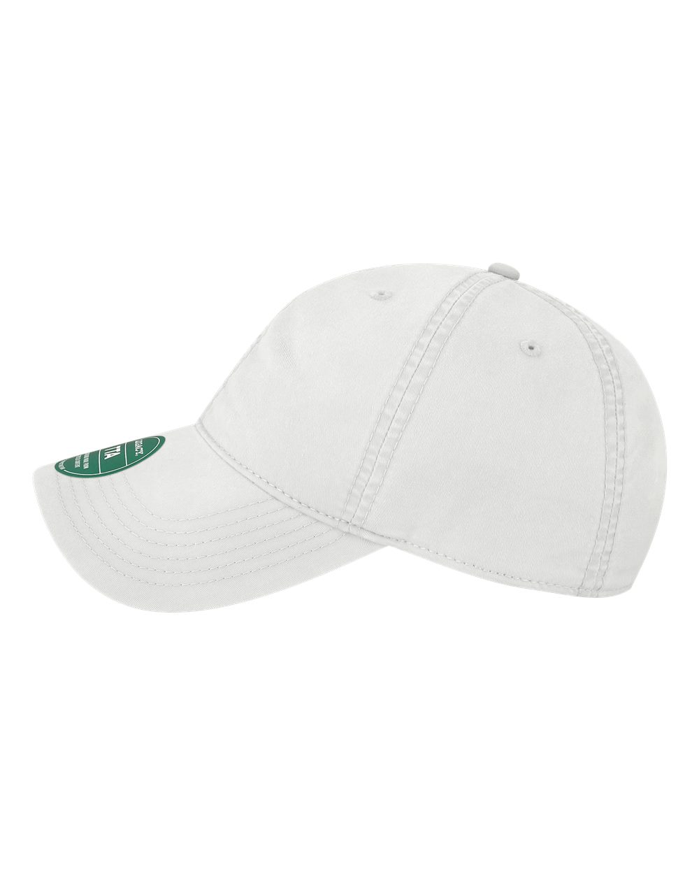 Left View of White Terra Twill Cap - TTA