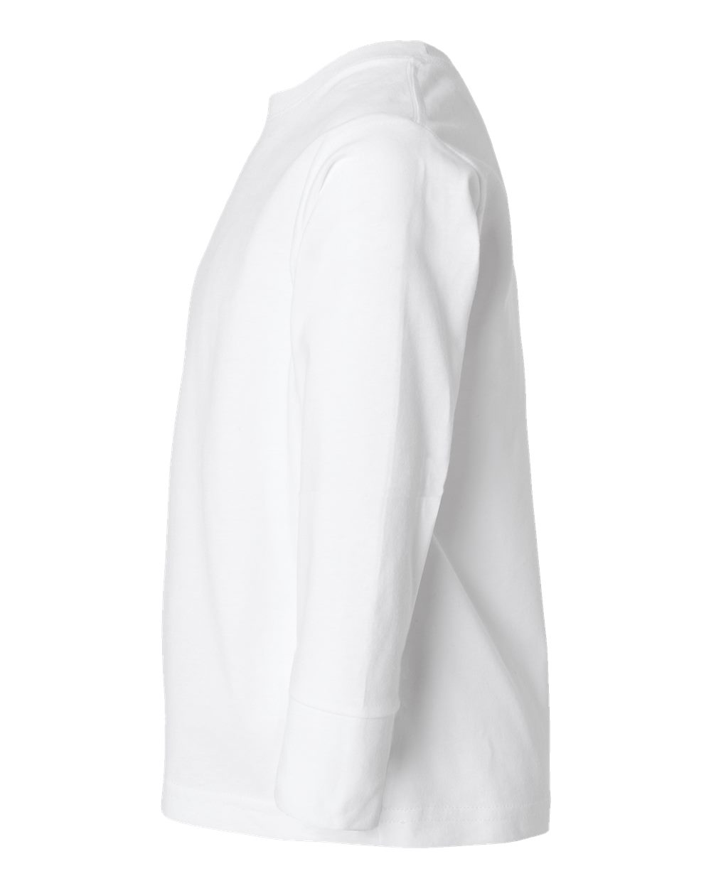 Left View of White Toddler Fine Jersey Long Sleeve Tee - 3302