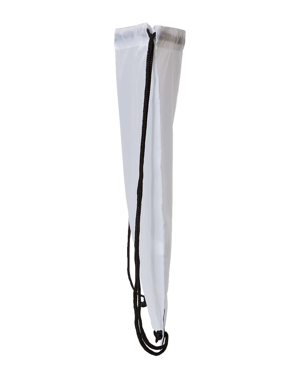 Left View of White Value Drawstring Backpack - 8886