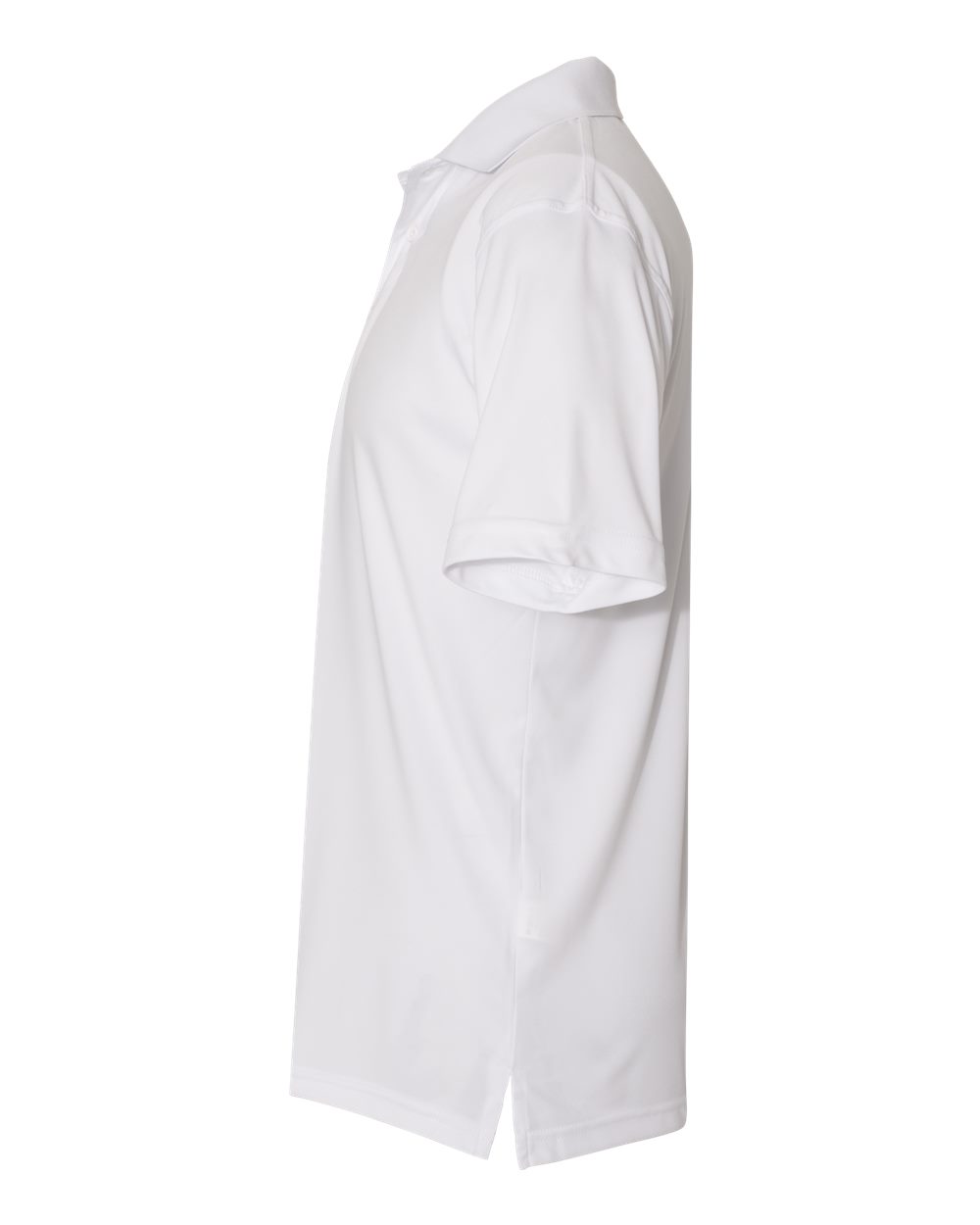 Left View of White Value Polyester Polo - 0100