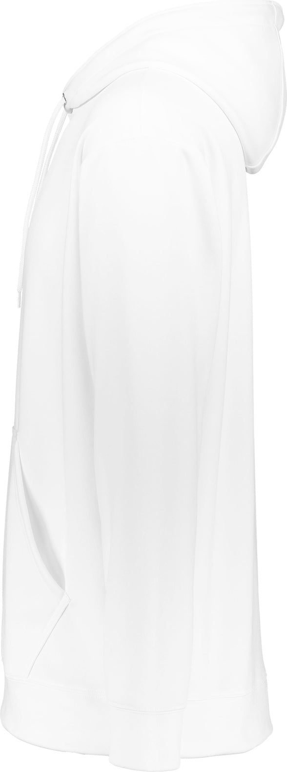 Left View of WHITE WICKING FLEECE HOOD SWEATSHIRT