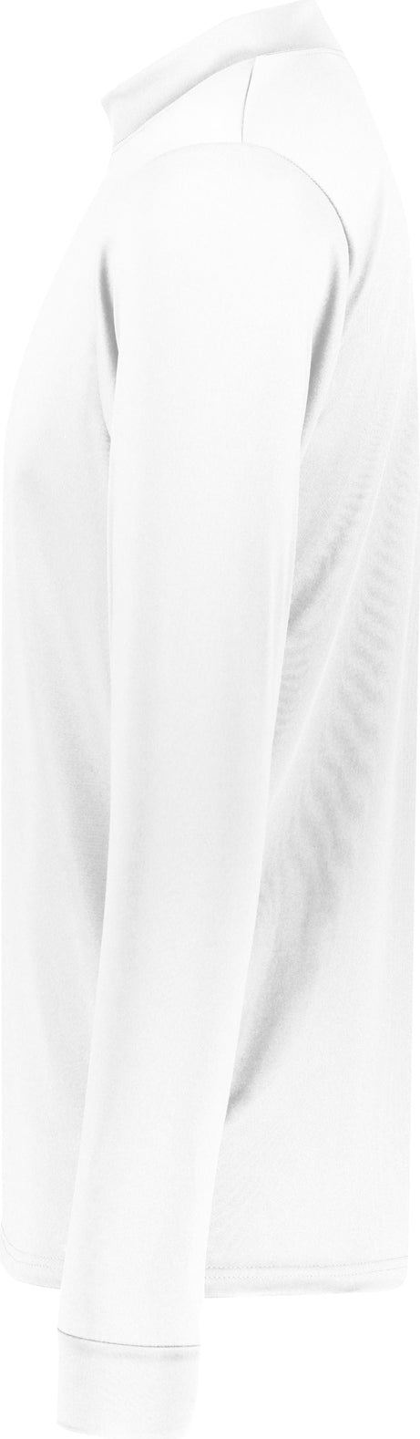 Left View of WHITE WICKING MOCK TURTLENECK