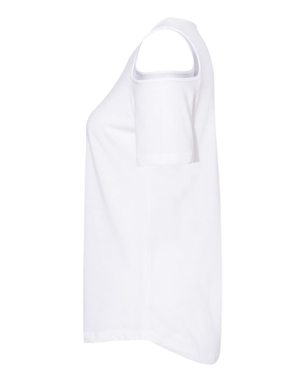 Left View of White Women&#39;s Cold Shoulder T-Shirt - T32