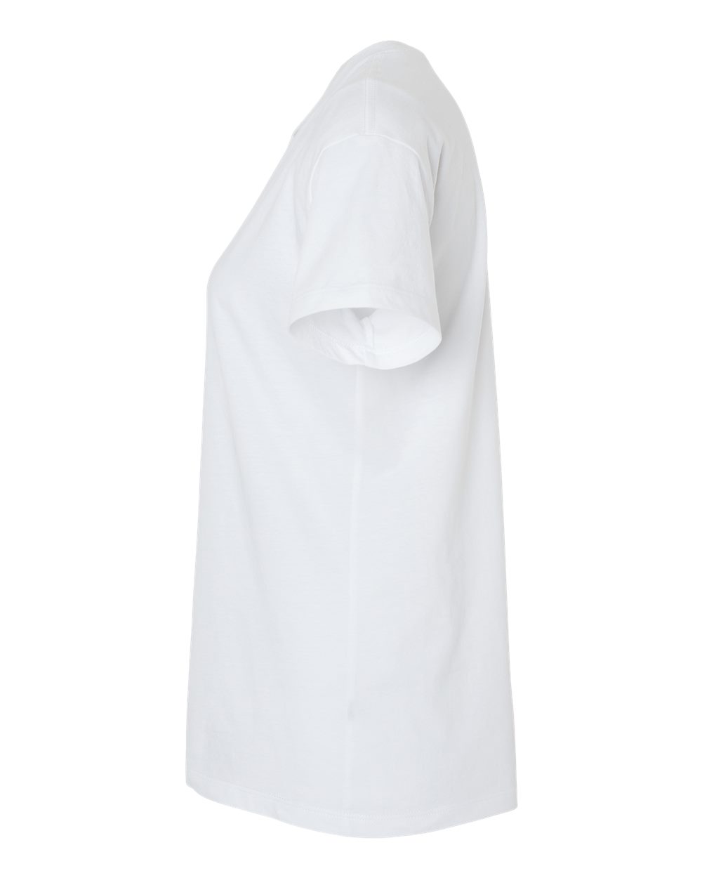 Left View of White Women&#39;s CVC Relaxed T-Shirt - 6600