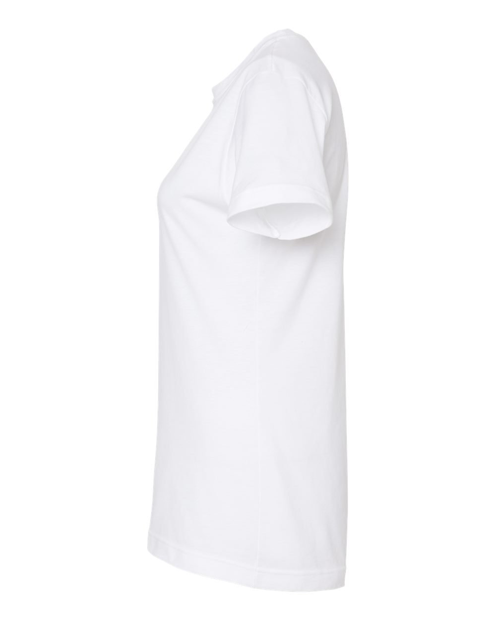 Left View of White Women&#39;s Fine Jersey Classic Fit T-Shirt - 216