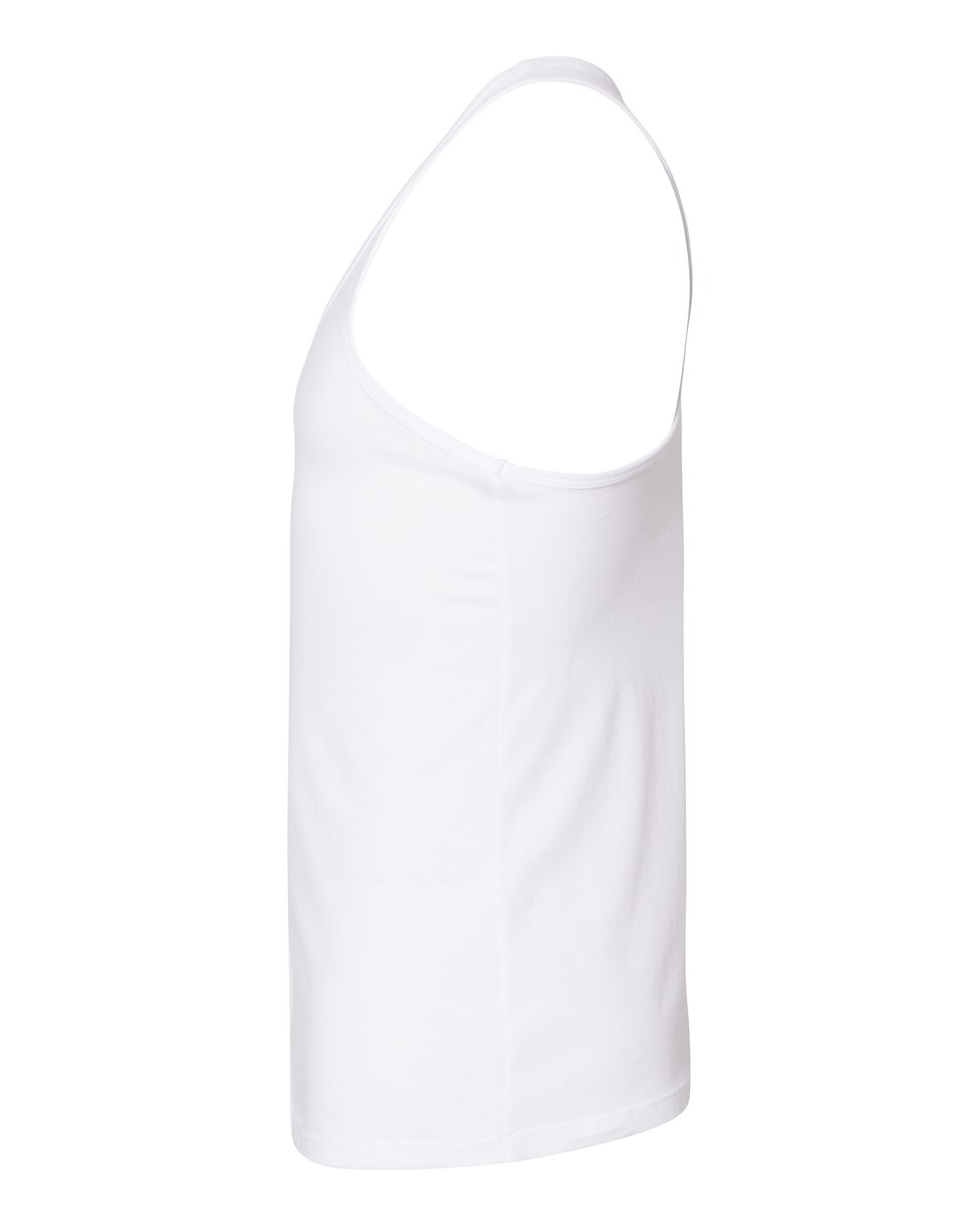 Left View of White Women&#39;s Jersey Racerback Tank - 6008