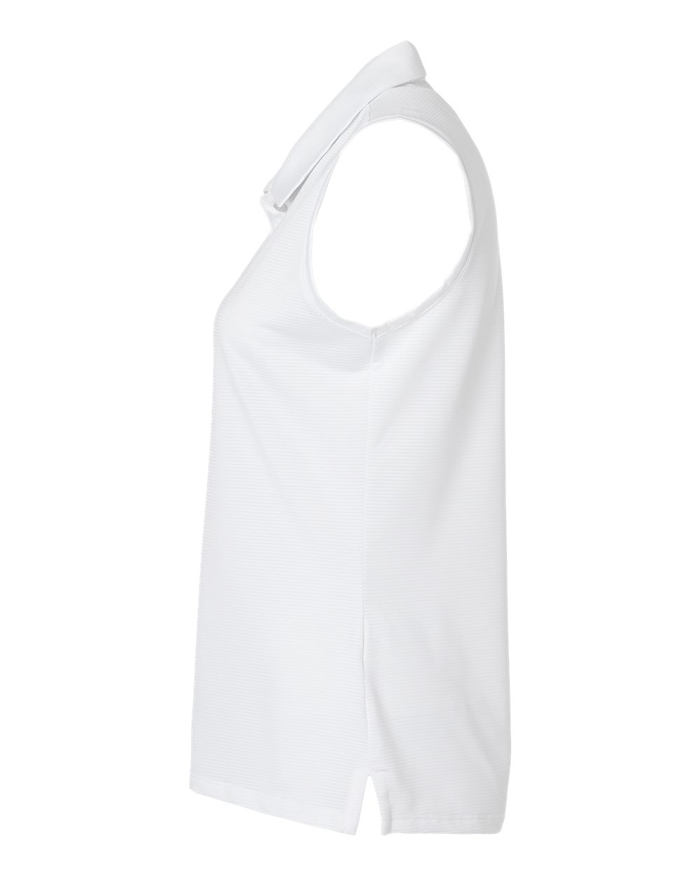 Left View of White Women&#39;s Ottoman Sleeveless Polo - A1005