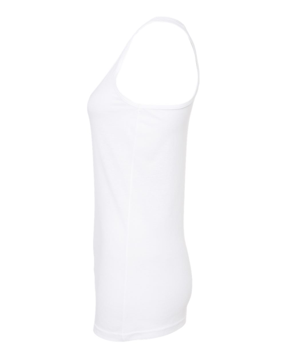 Left View of White Women&#39;s Poly-Rich Racerback Tank Top - 190