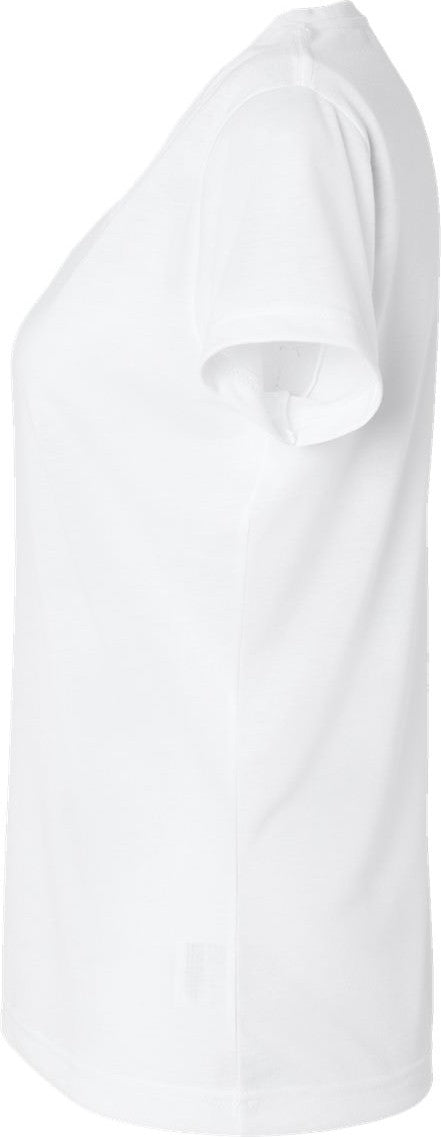 Left View of White Women&#39;s Polyester Sublimation V-Neck Tee - 1507