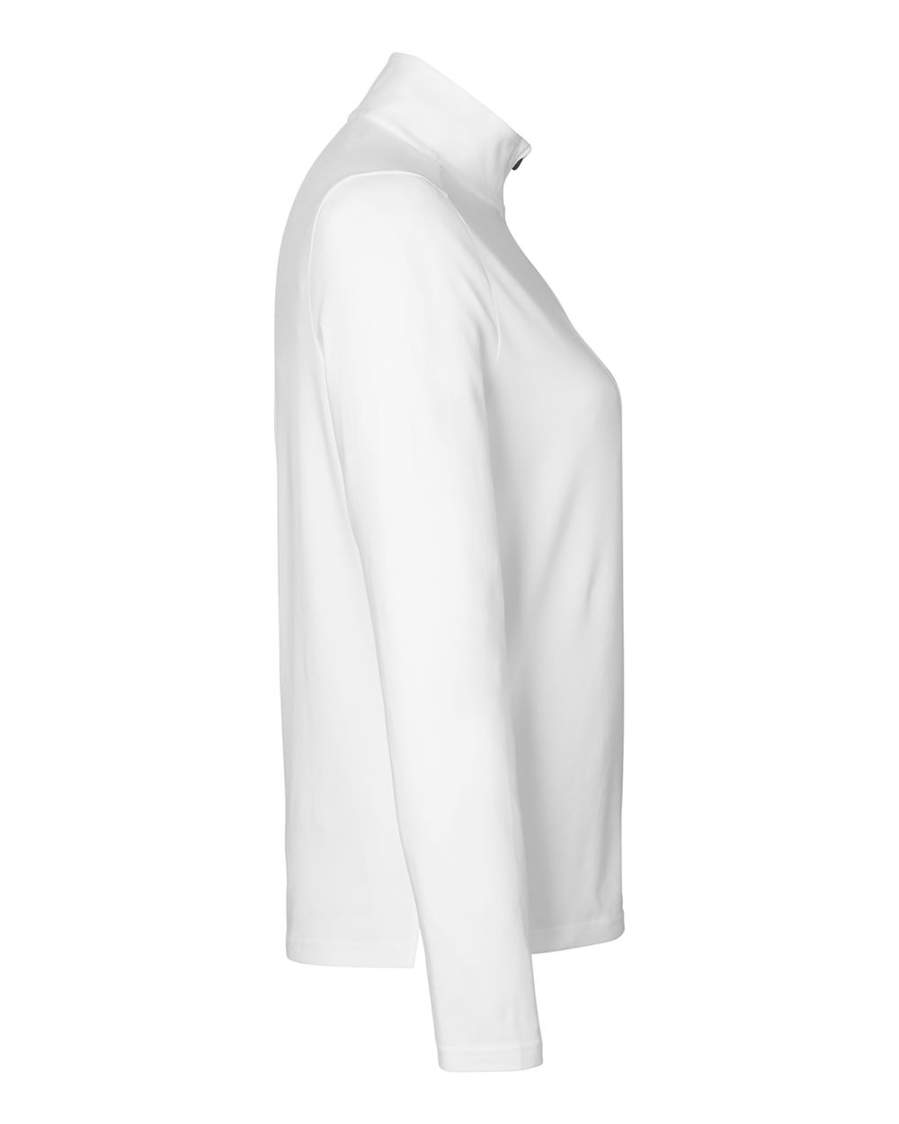 Rear View of White Women's Raleigh Stretch Quarter-Zip Pullover - DG425W