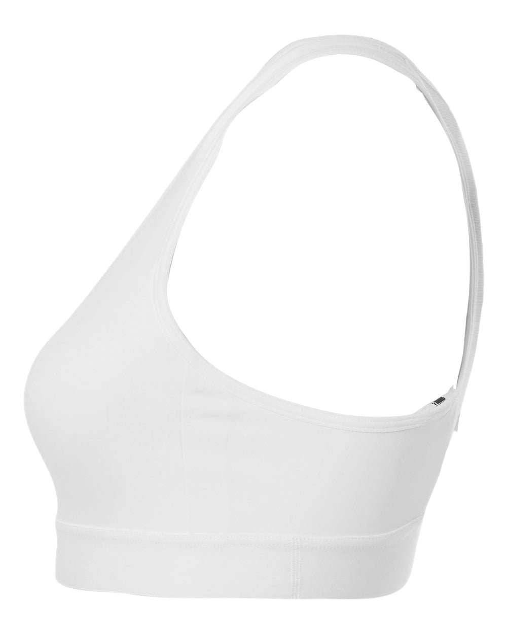 Left View of White Women's Techfit Compression Racerback Sports Bra - AT750 plain