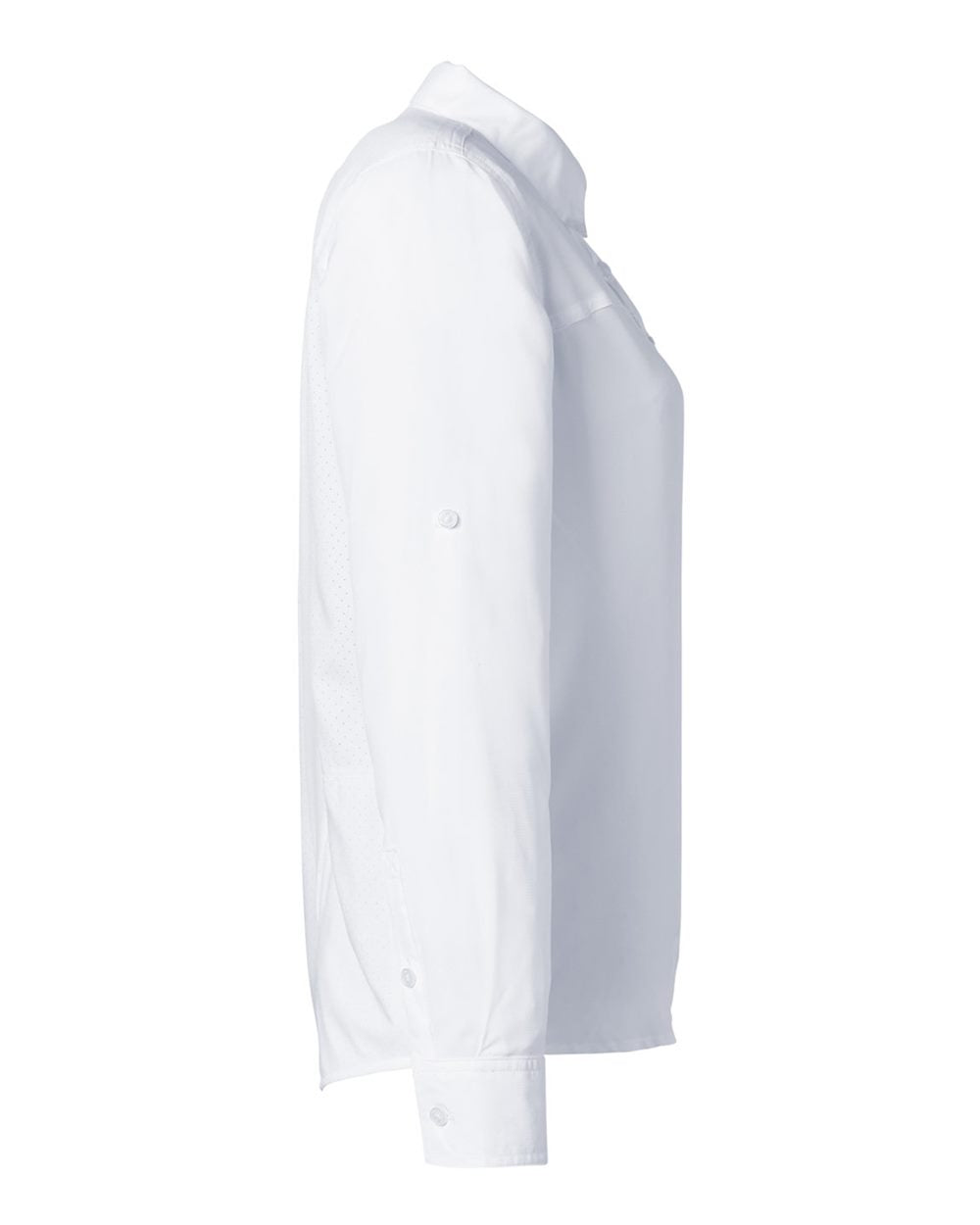 Rear View of White Women's Tide Point Long Sleeve Shirt - H615006