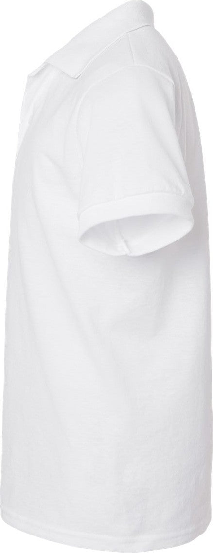 Left View of White Youth Dri-Power® Polo - 437K