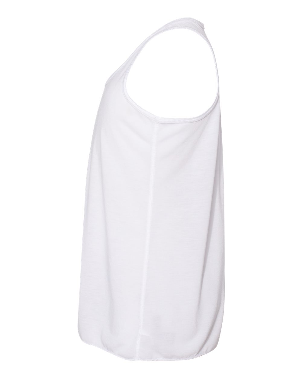 Left View of White Youth Flowy Racerback Tank - 8800Y