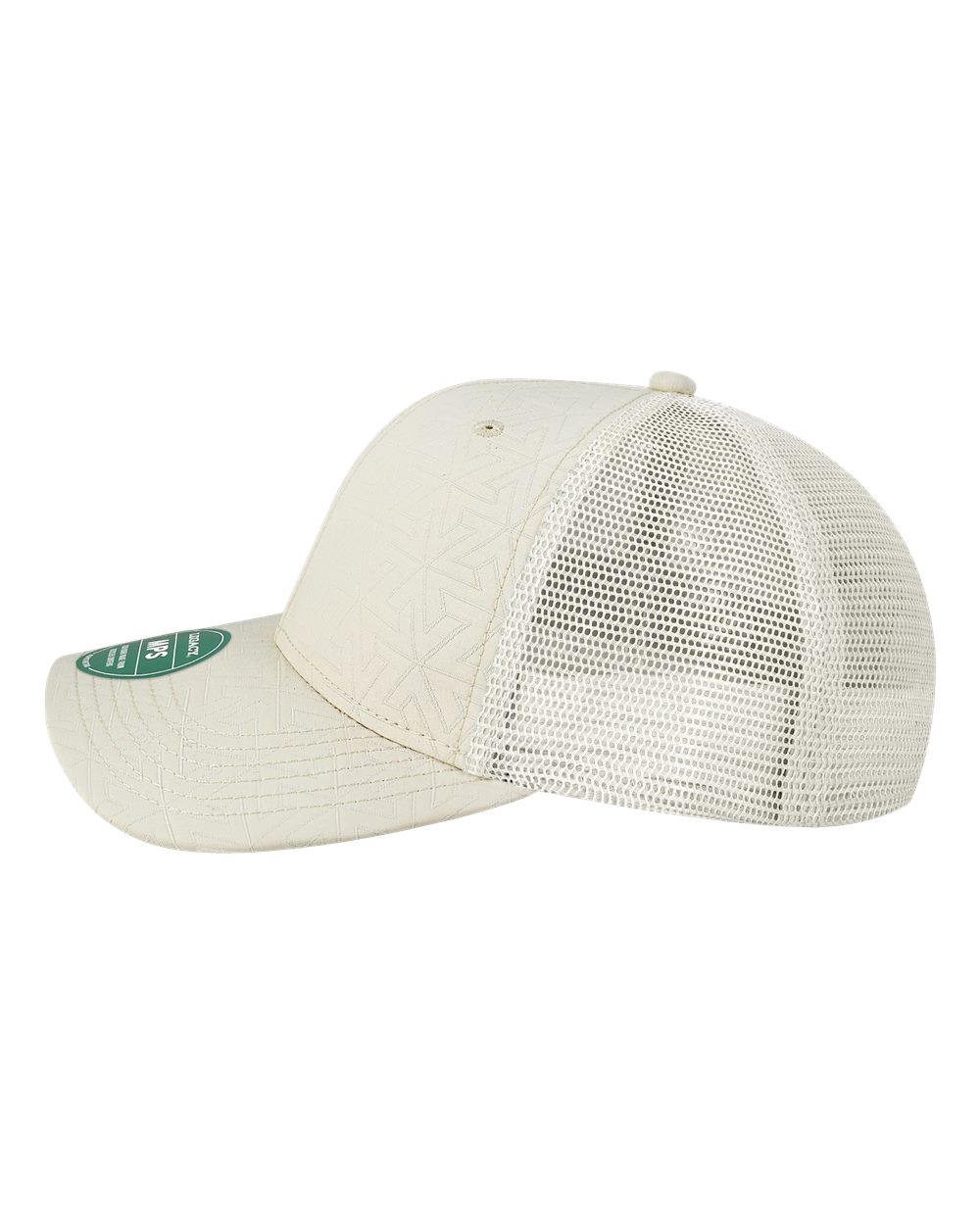 Left View of White Z - Quilted Mid-Pro Snapback Trucker Cap - MPS