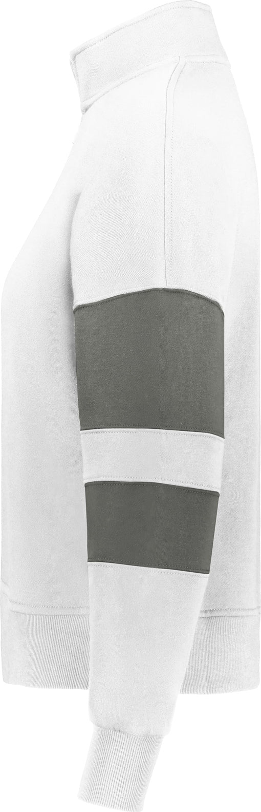 Left View of WHITE/CHARCOAL HEATHER JACKSON WAY LDS PULLOVER