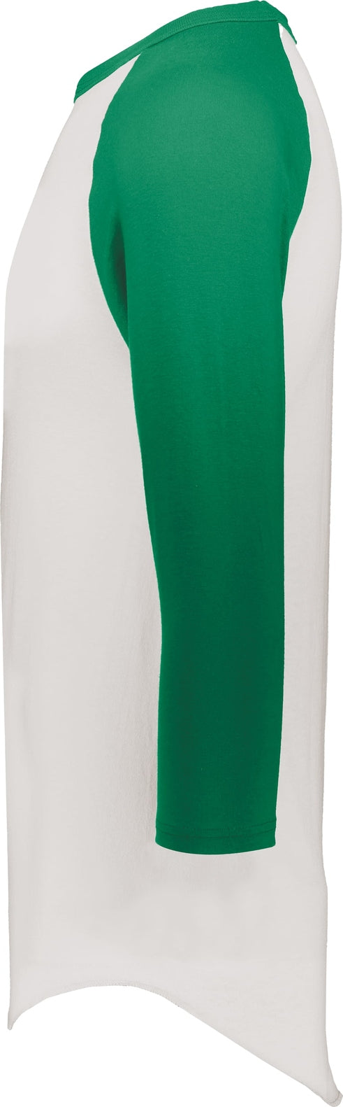 Left View of WHITE/KELLY TODDLER BASEBALL JERSEY