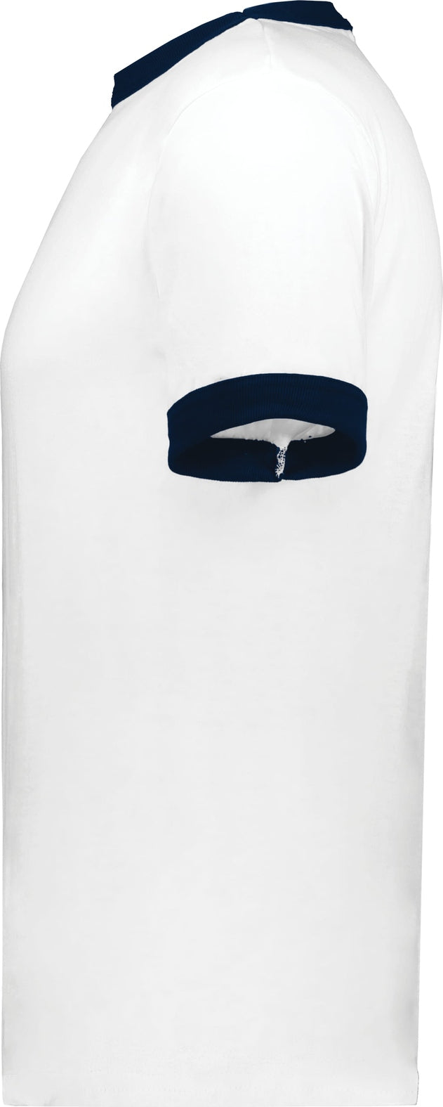 Left View of WHITE/NAVY ADULT RINGER T-SHIRT