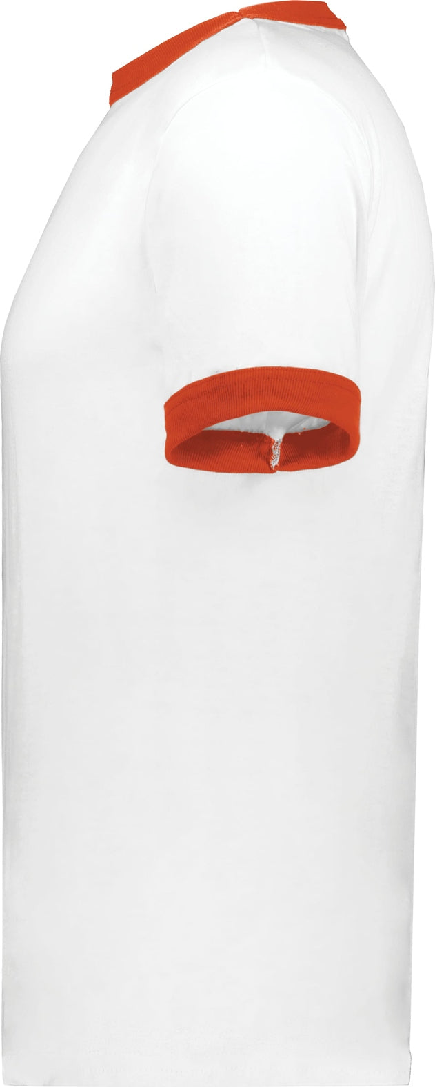 Left View of WHITE/ORANGE ADULT RINGER T-SHIRT
