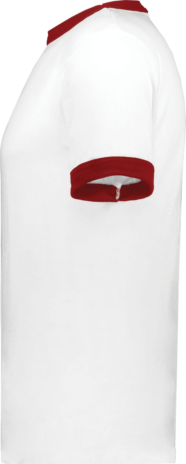 Left View of WHITE/RED ADULT RINGER T-SHIRT