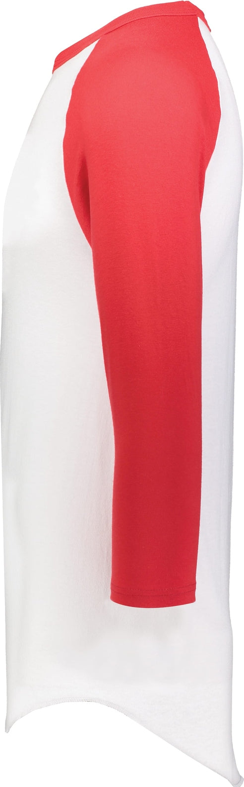 Left View of WHITE/RED TODDLER BASEBALL JERSEY