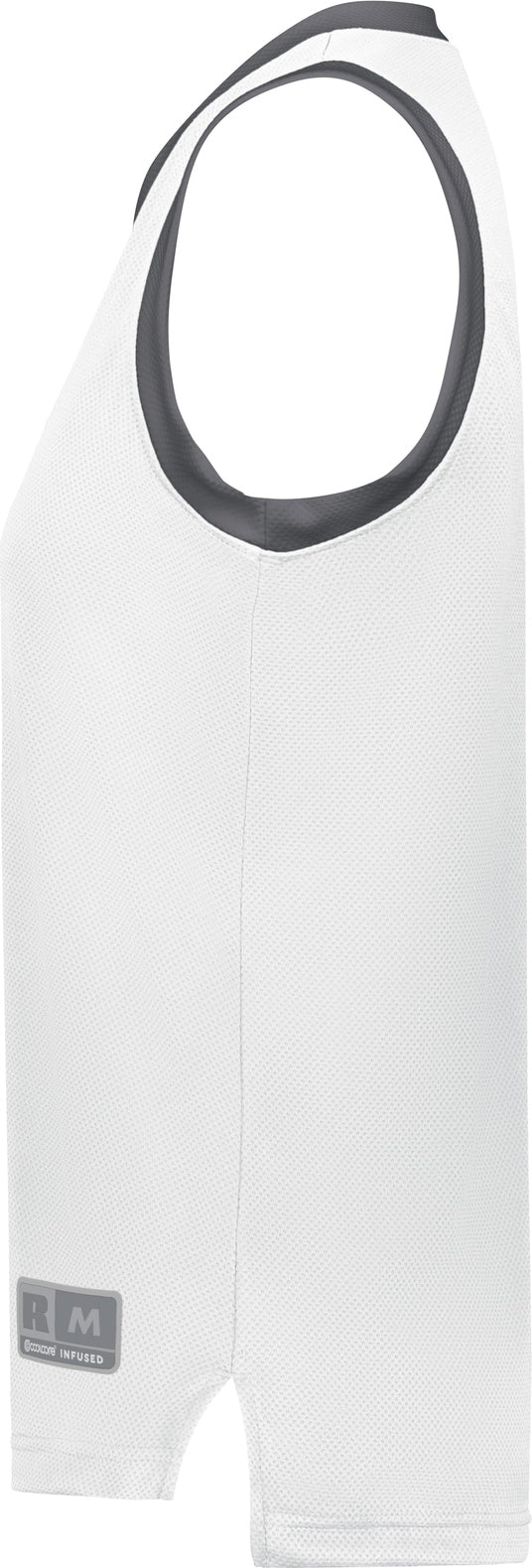 Left View of WHITE/STEALTH LDS COOLCORE ELITE JERSEY