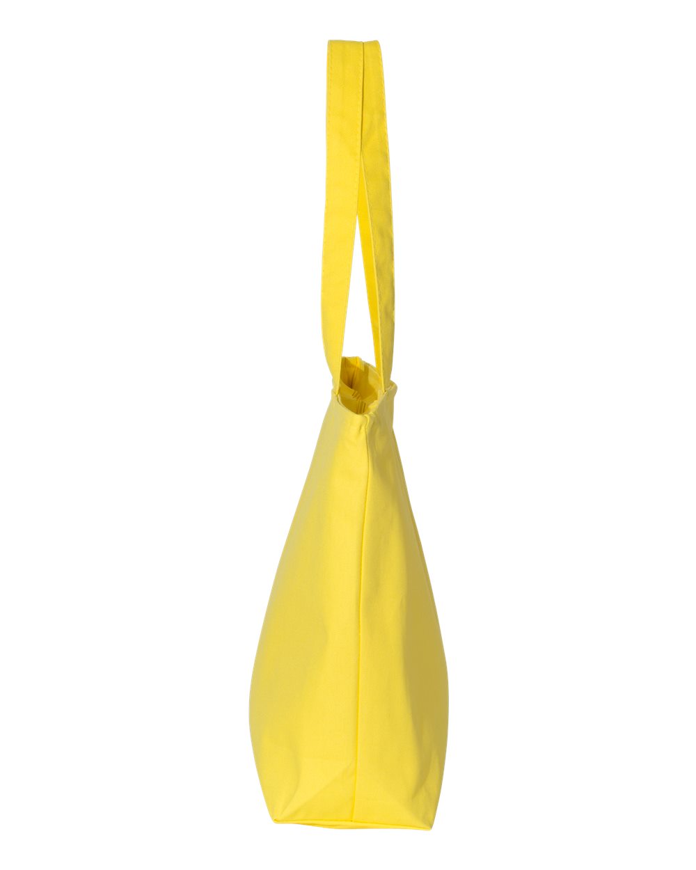 Left View of Yellow 25L Zippered Tote - Q611